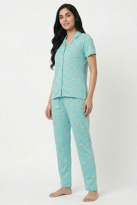 Zivame Knit Cotton Pyjama Set - Island Paradise — image 5